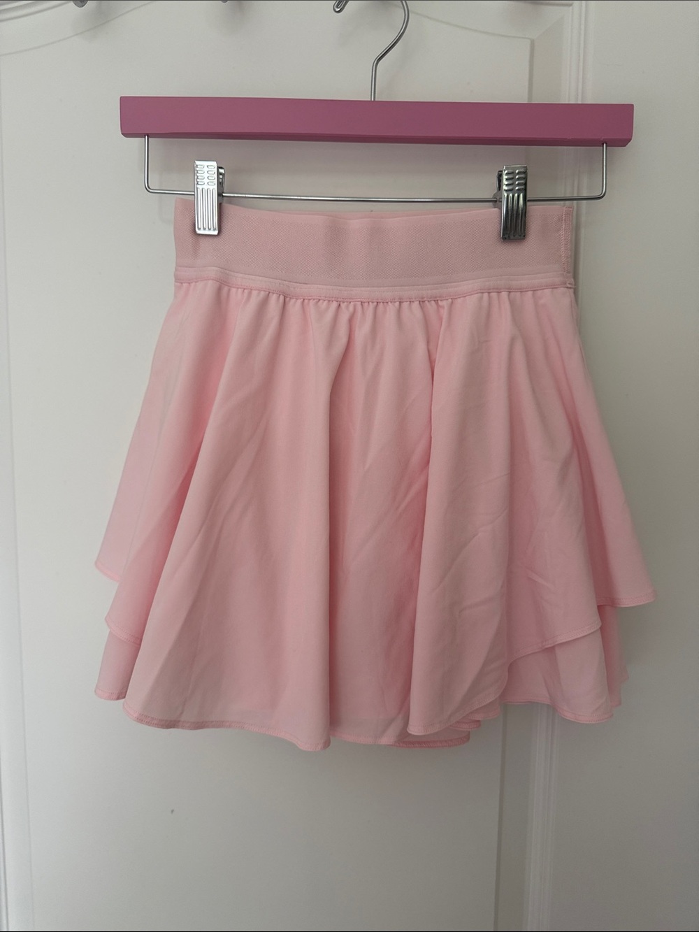 Lululemon Women's Pink Layered athletic Skirt with built in shorts